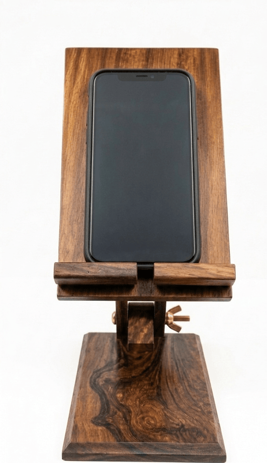 Premium Handcrafted Wooden Mobile & Tablet Stand | Adjustable Desk Holder - My Store