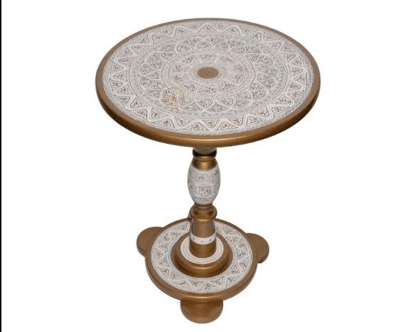 3-Piece Handcrafted Wooden Table Set – Lacquer Art Side Table with 2 Matching Jars - My Store
