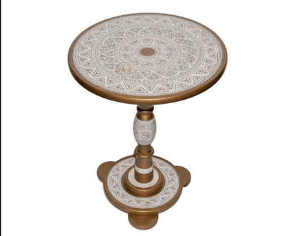 3-Piece Handcrafted Wooden Table Set – Lacquer Art Side Table with 2 Matching Jars - My Store