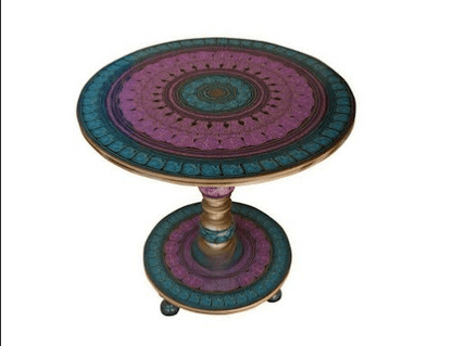 3-Piece Handcrafted Wooden Table Set – Lacquer Art Side Table with 2 Matching Jars - My Store