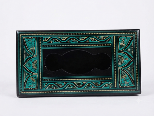 Luxury Hand-Painted Wooden Tissue Box