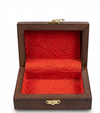 Artisan Hand-Carved Wooden Keepsake Box