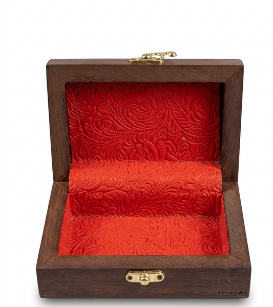 Artisan Hand-Carved Wooden Keepsake Box