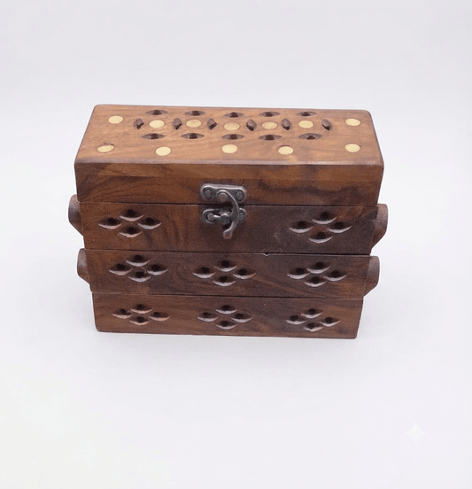 Artisan Handcrafted 3-Tier Wooden Jewelry Organizer - My Store