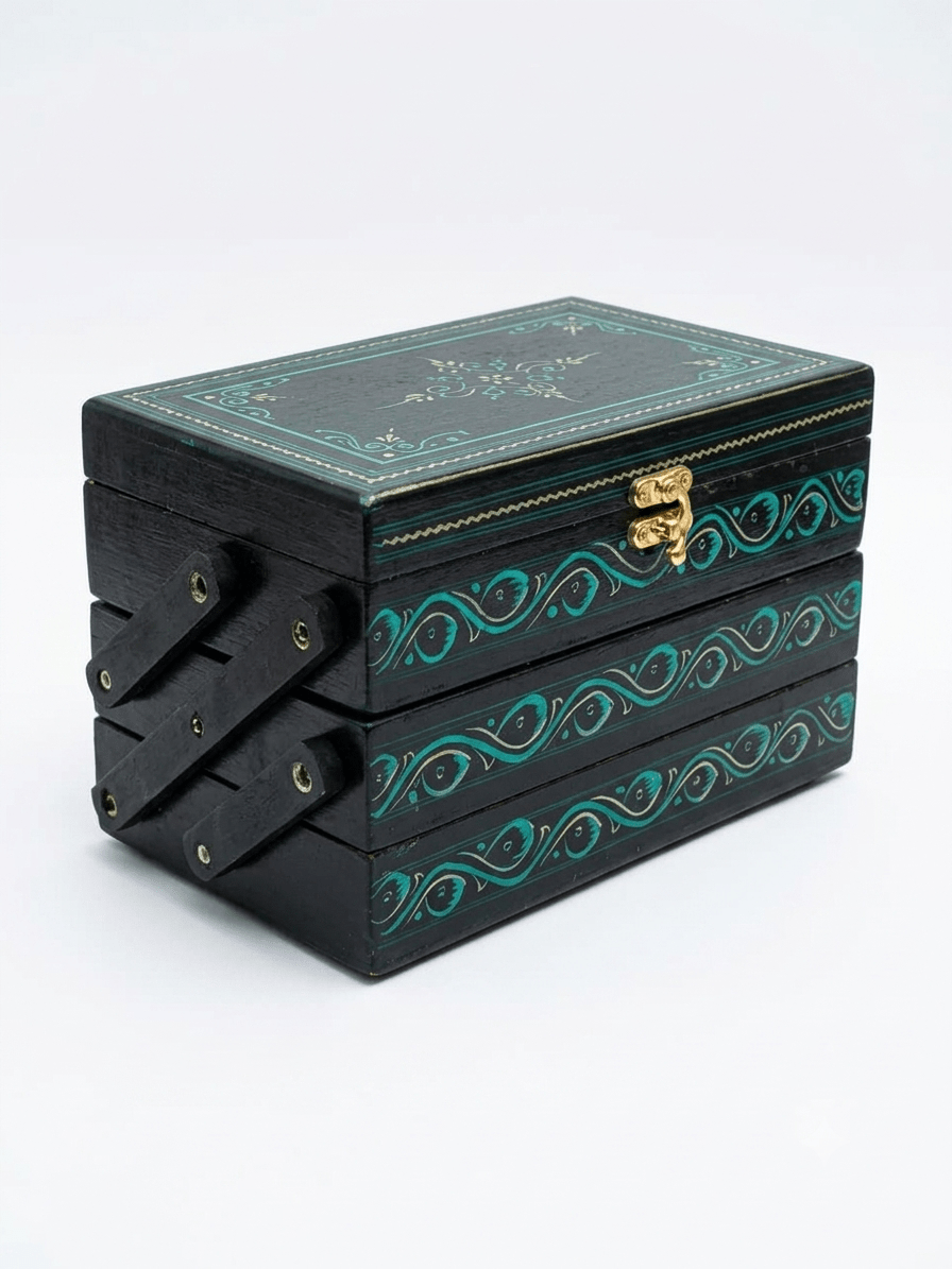Handcrafted Artisan 3-Tier Wooden Jewelry Organizer Box - My Store