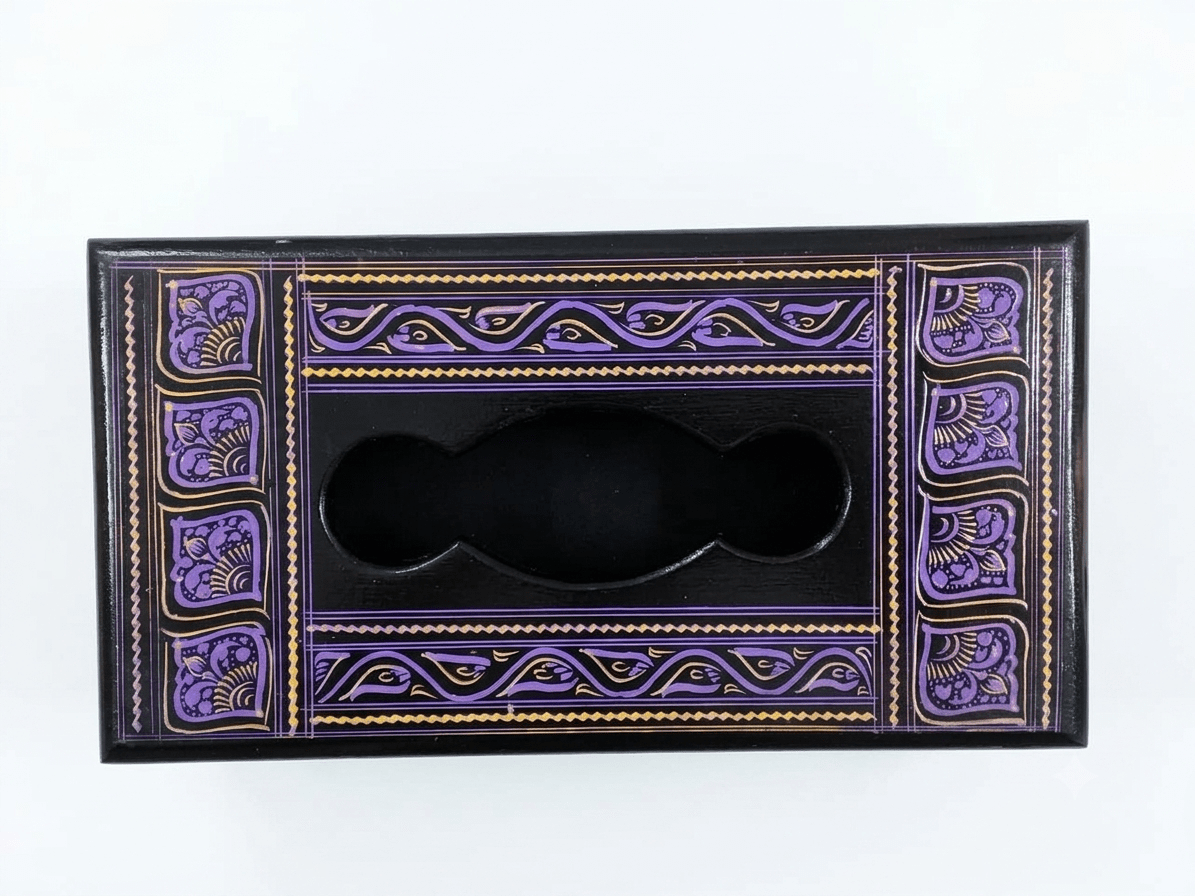 Luxury Hand-Painted Wooden Tissue Box - My Store