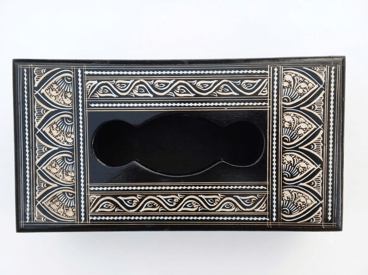 Luxury Hand-Painted Wooden Tissue Box - My Store