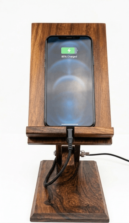 Premium Handcrafted Wooden Mobile & Tablet Stand | Adjustable Desk Holder - My Store