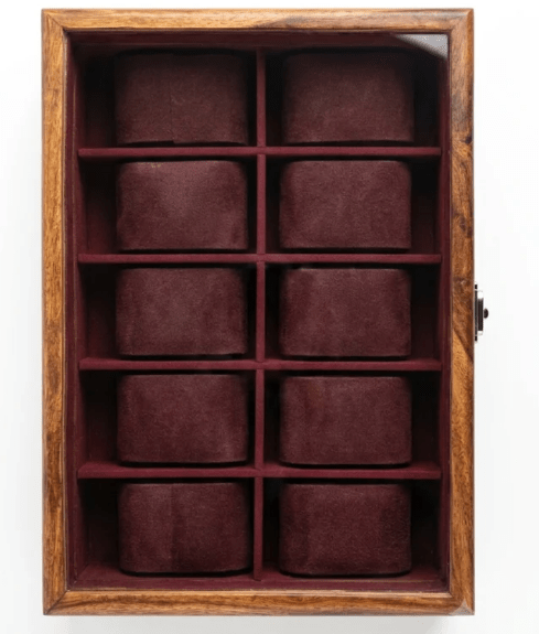 Premium Wooden Watch Display Storage Box – Velvet Interior & Glass Lid - My Store