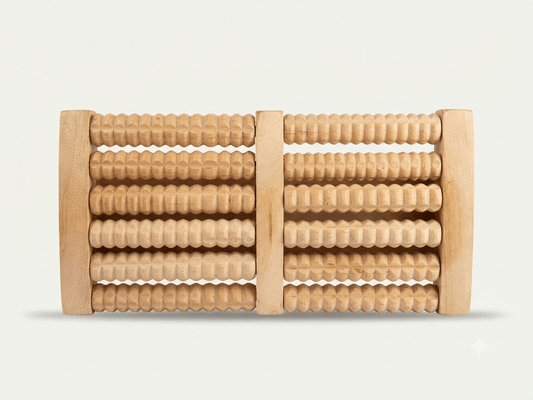 Wooden Foot Massager Roller – Dual Foot Acupressure Stress Relief Massager - My Store